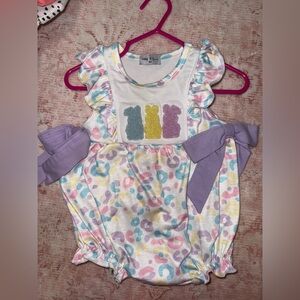 Pastel Baby Romper with Bunny Design